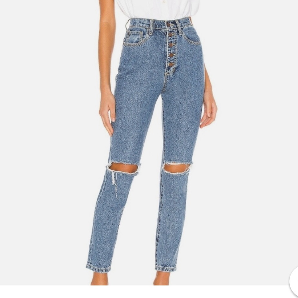 Weworewhat : Danielle straight left distressed jeans